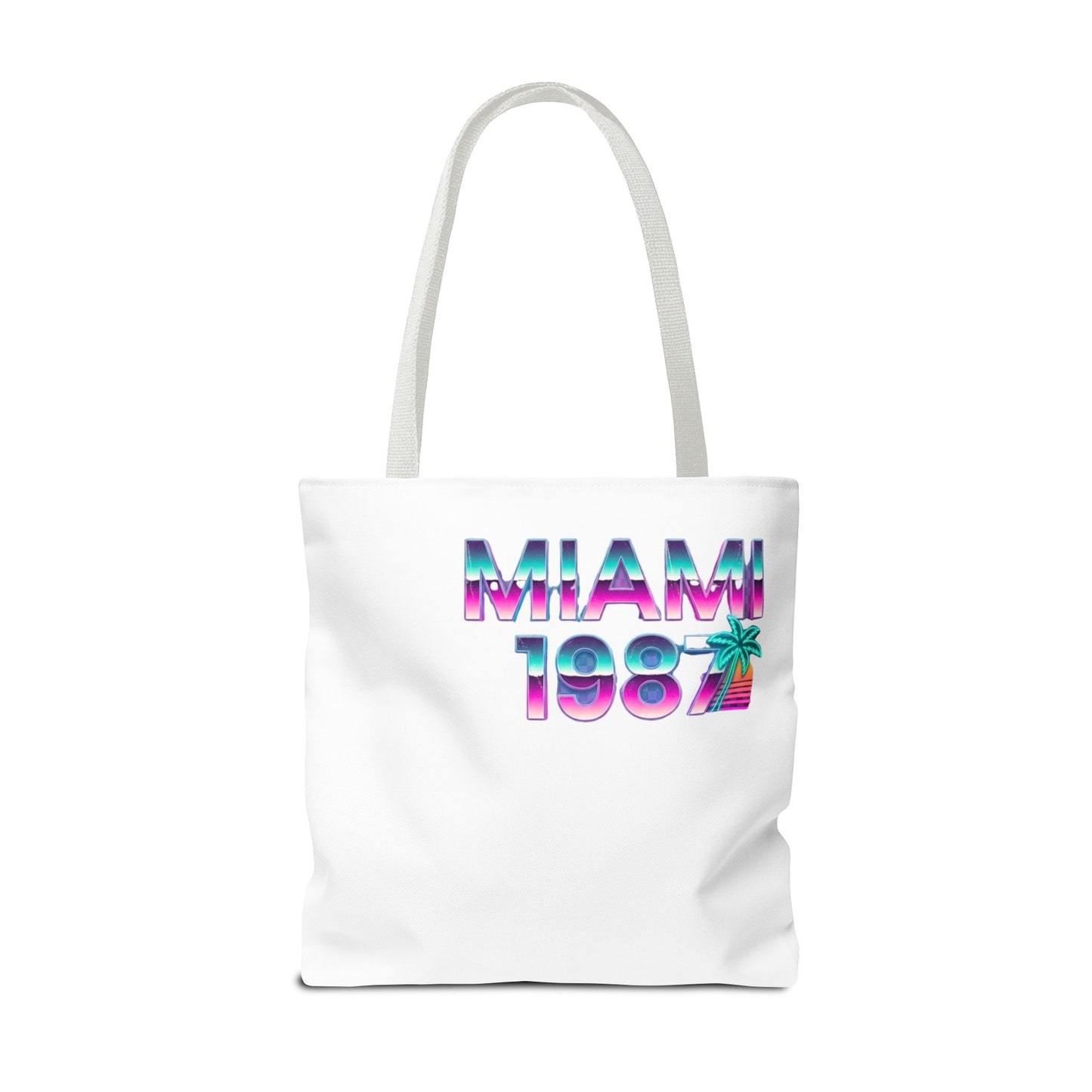 Miami 1987 Retro Neon Tote Bag