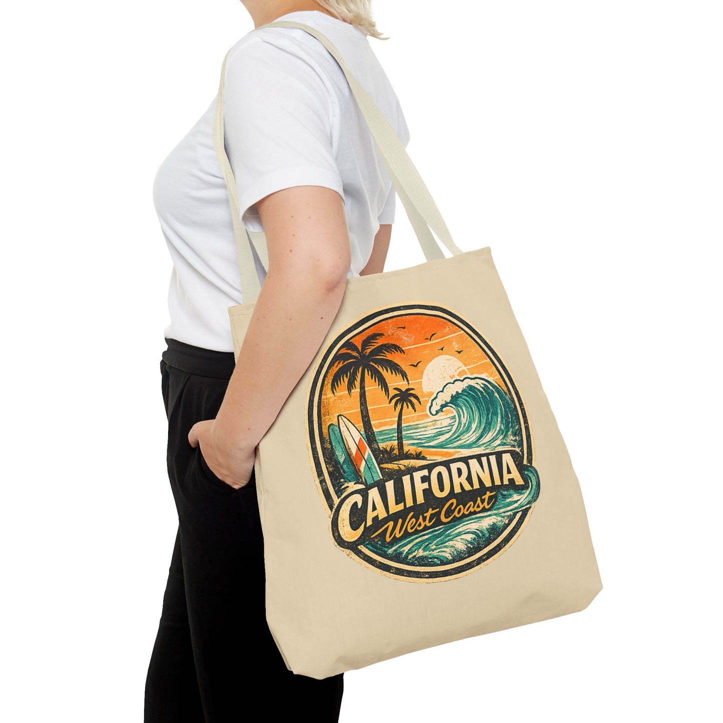 California West Coast Vintage Beach Tote Bag