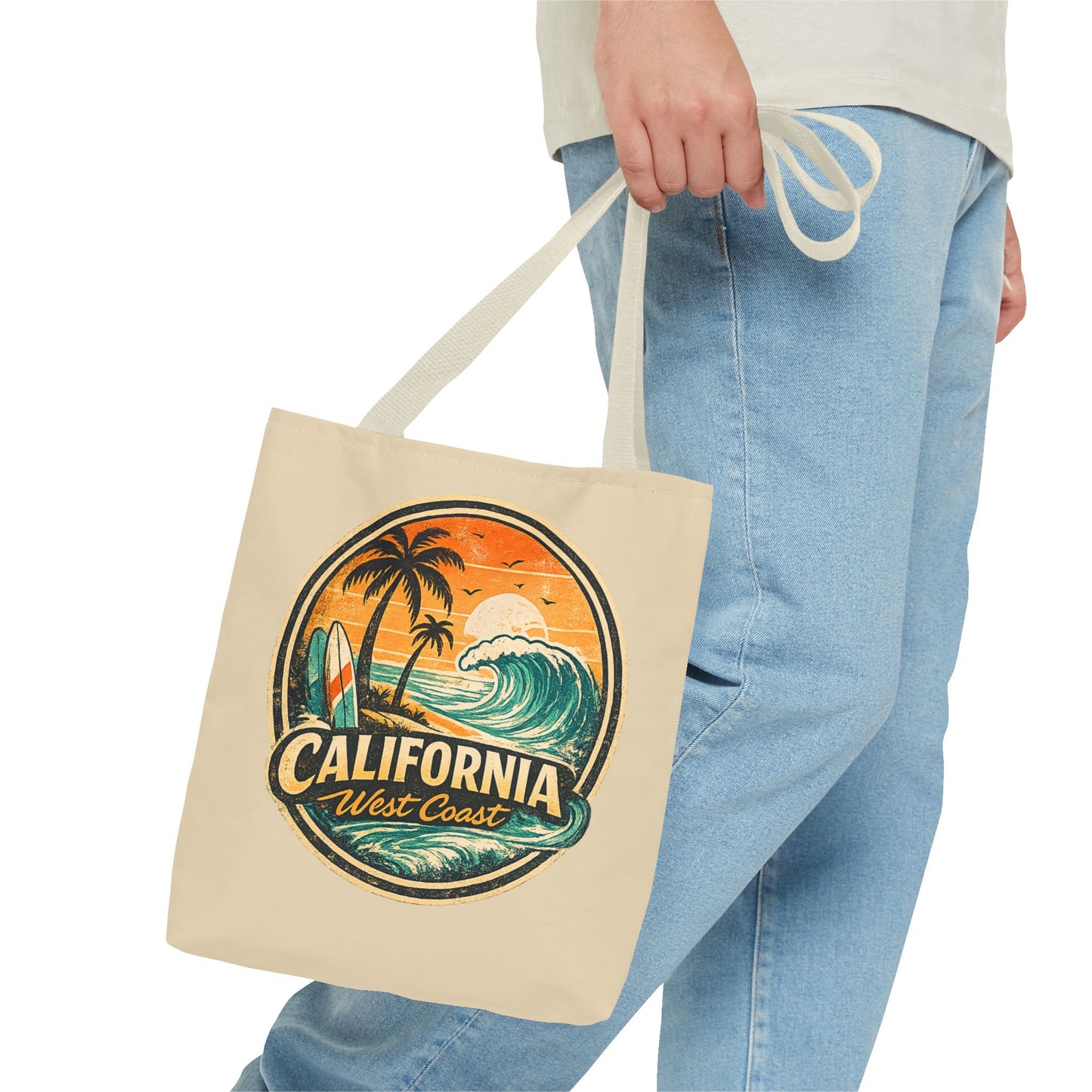California West Coast Vintage Beach Tote Bag