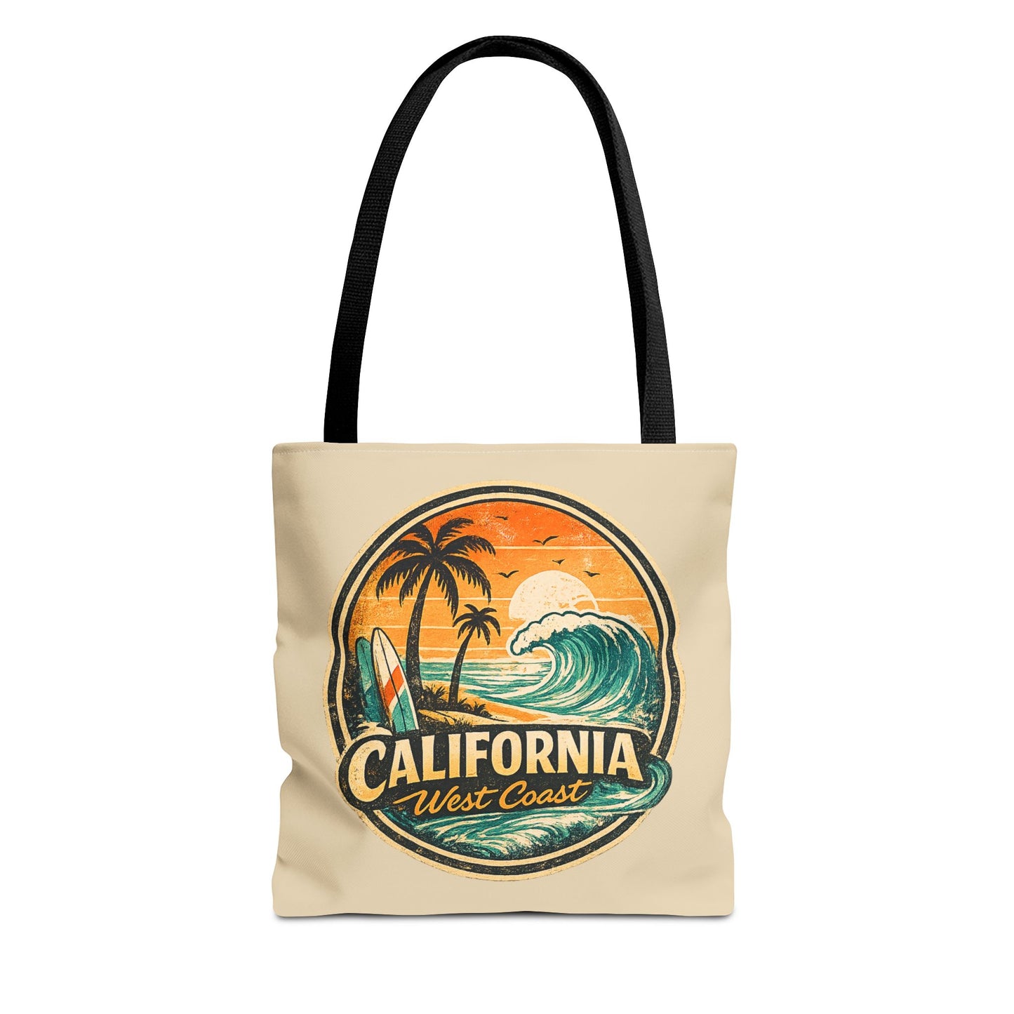 California West Coast Vintage Beach Tote Bag