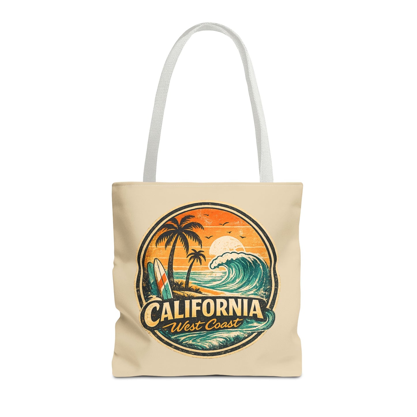 California West Coast Vintage Beach Tote Bag