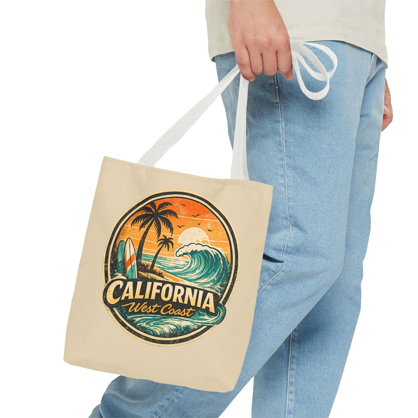 California West Coast Vintage Beach Tote Bag