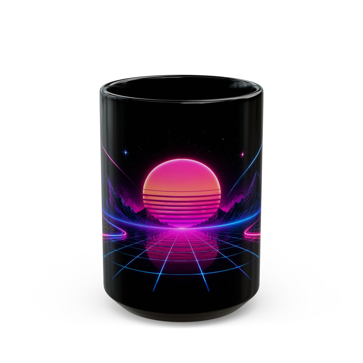 Retro 80s Neon Tasse – Synthwave Sunset