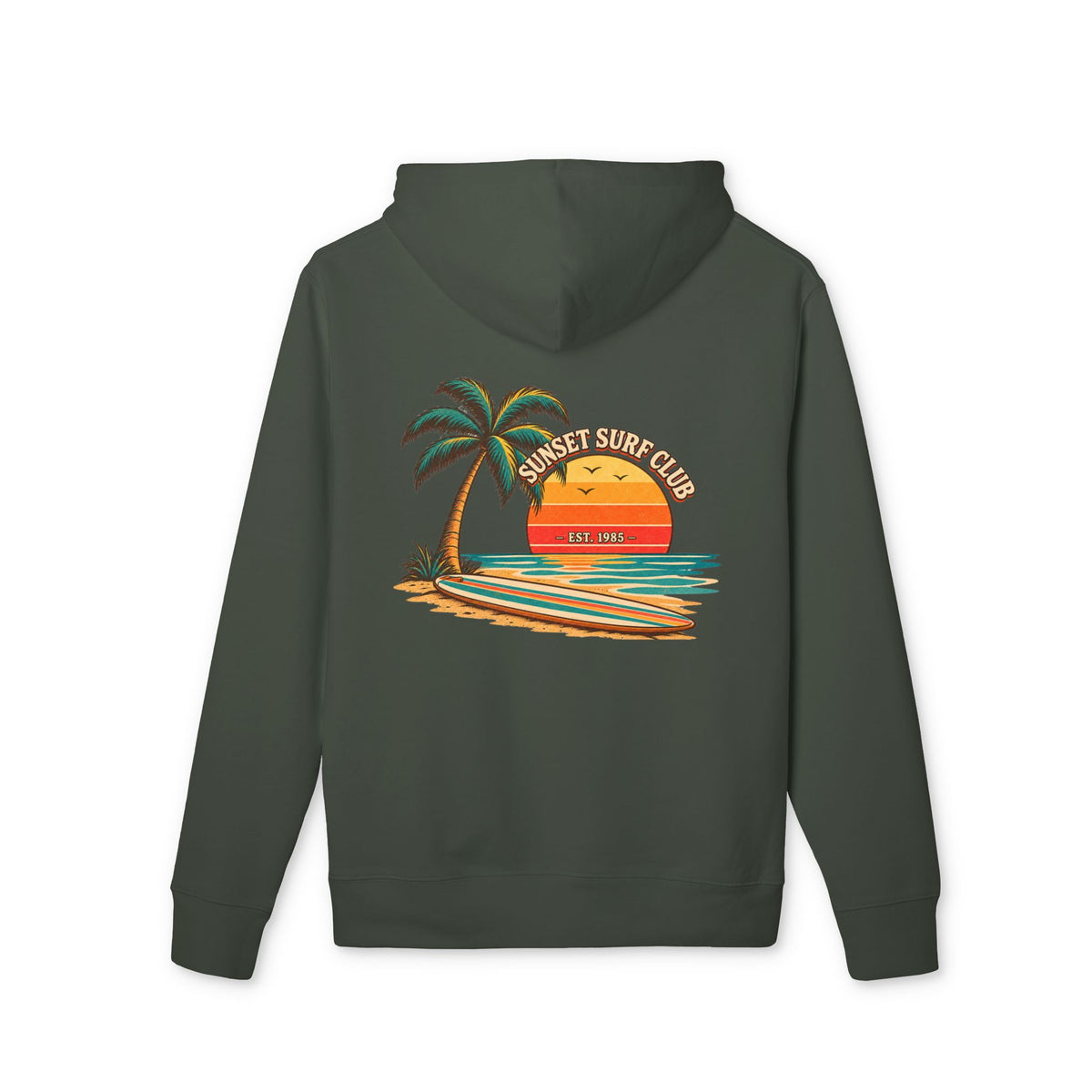 Sunset Surf Club – Premium Hoodie.