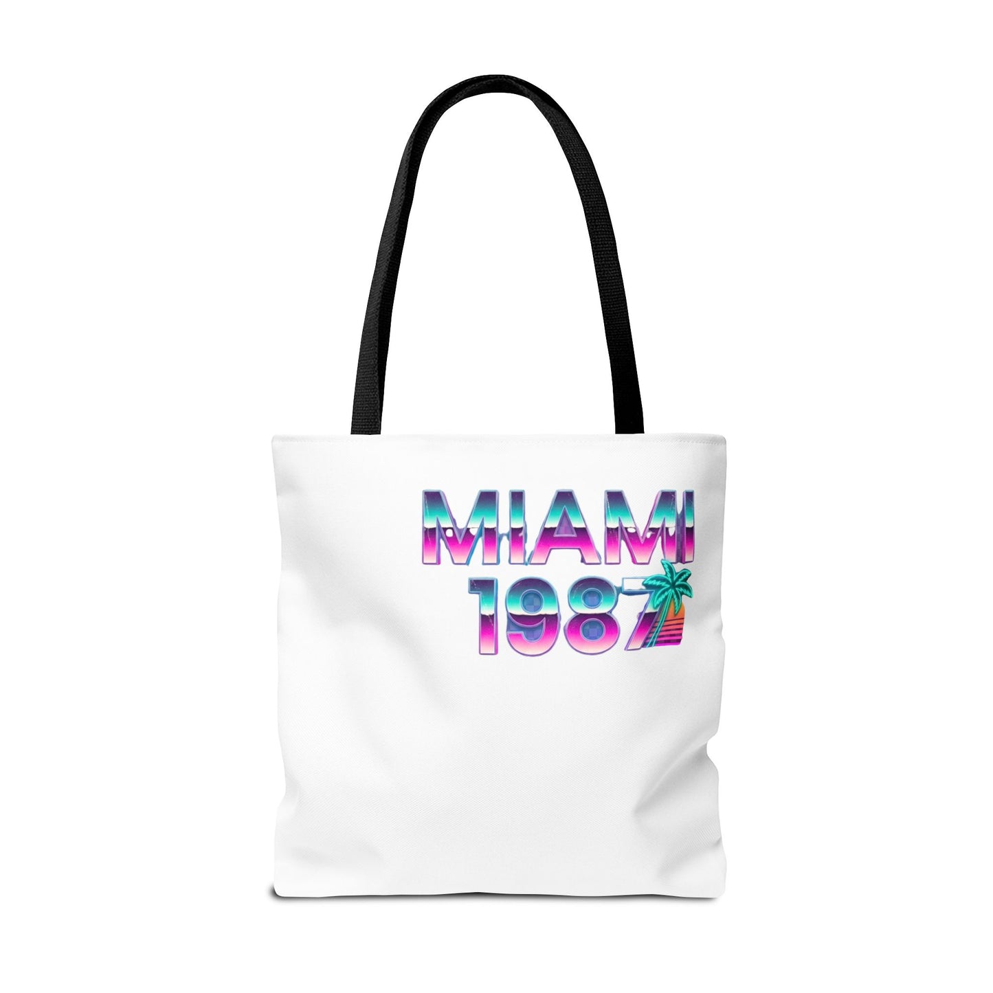 Miami 1987 Retro Neon Tote Bag