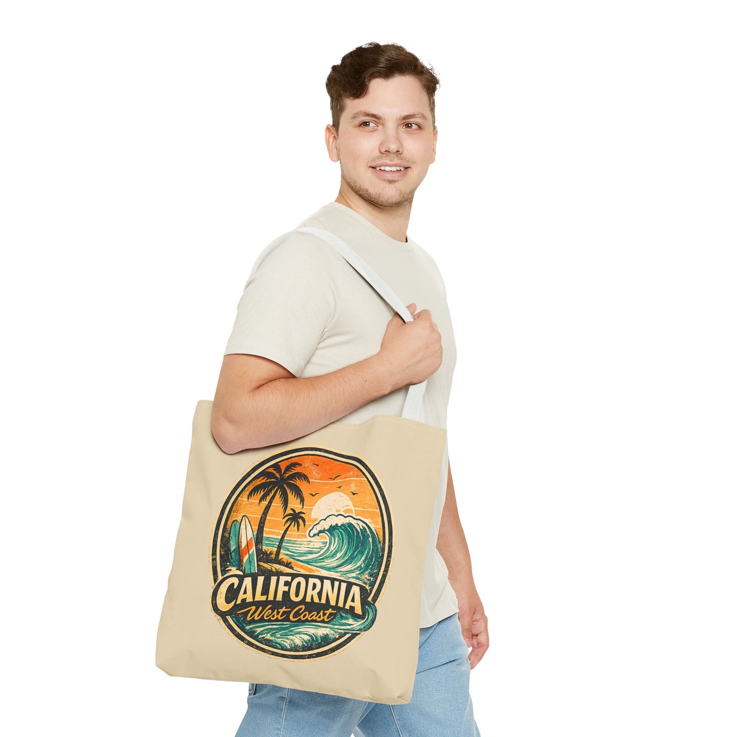 California West Coast Vintage Beach Tote Bag