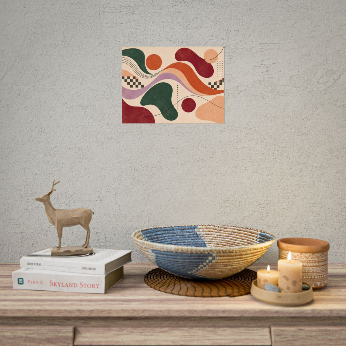 80s Abstract Wall Art Poster – Earth Tones