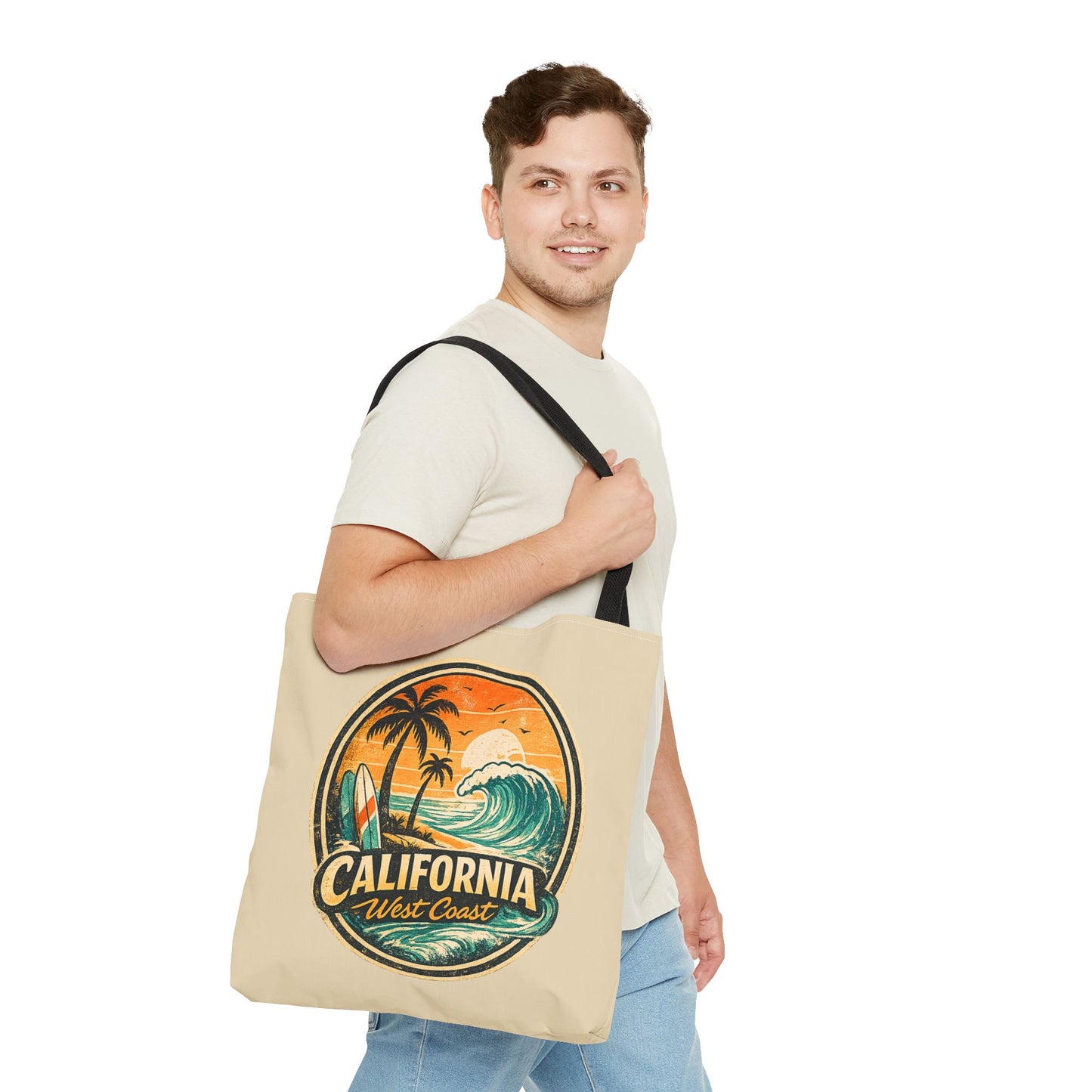 California West Coast Vintage Beach Tote Bag