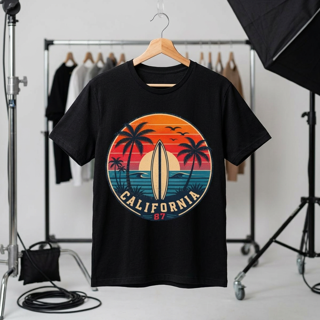 California 87 Surf Vibes Retro T-Shirt