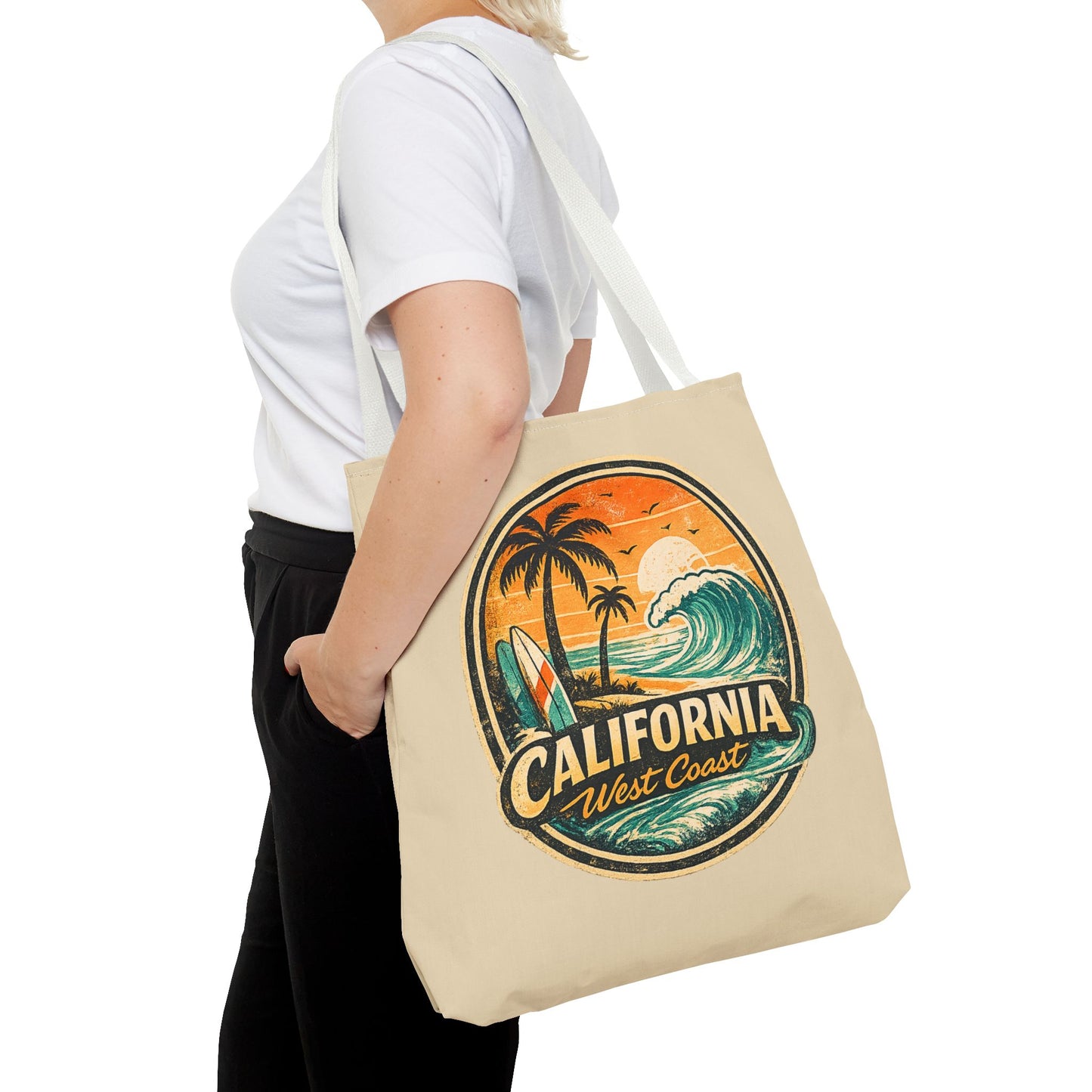 California West Coast Vintage Beach Tote Bag