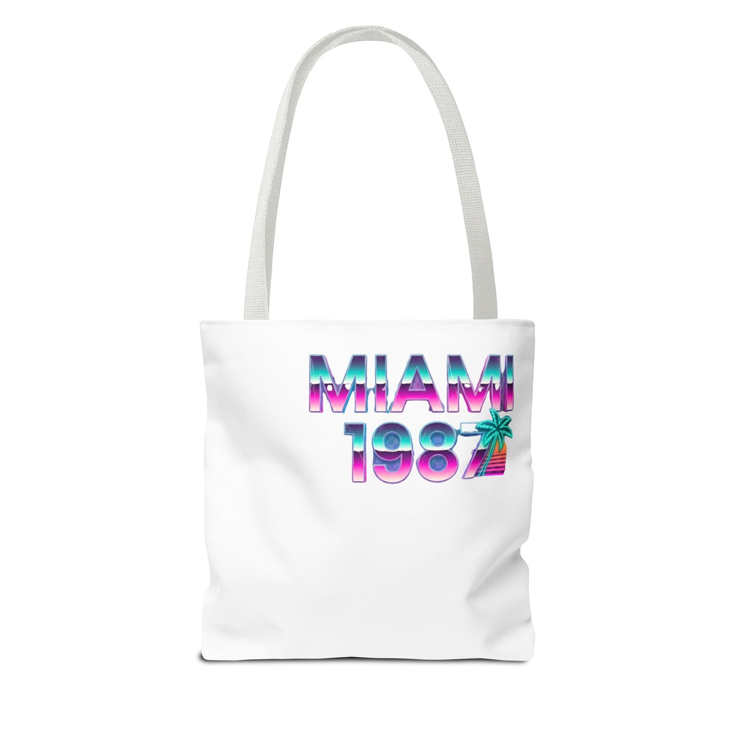 Miami 1987 Retro Neon Tote Bag