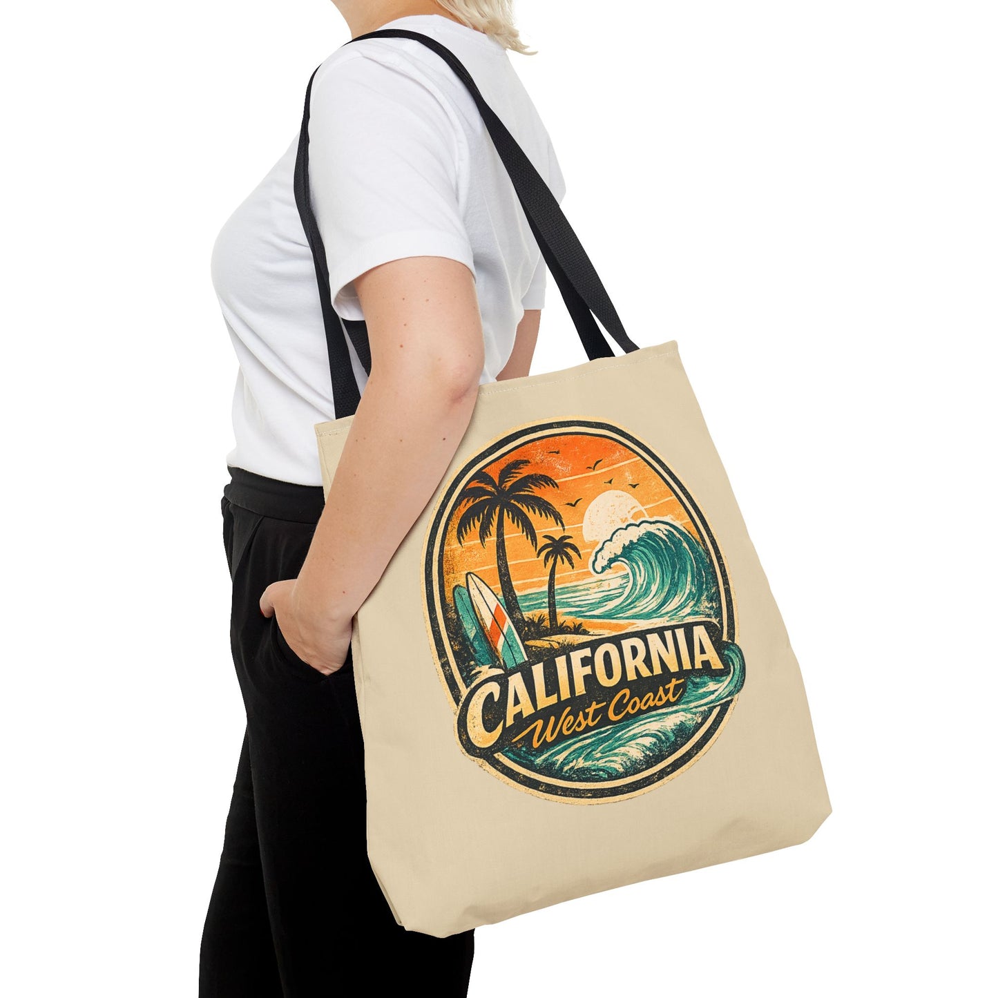 California West Coast Vintage Beach Tote Bag