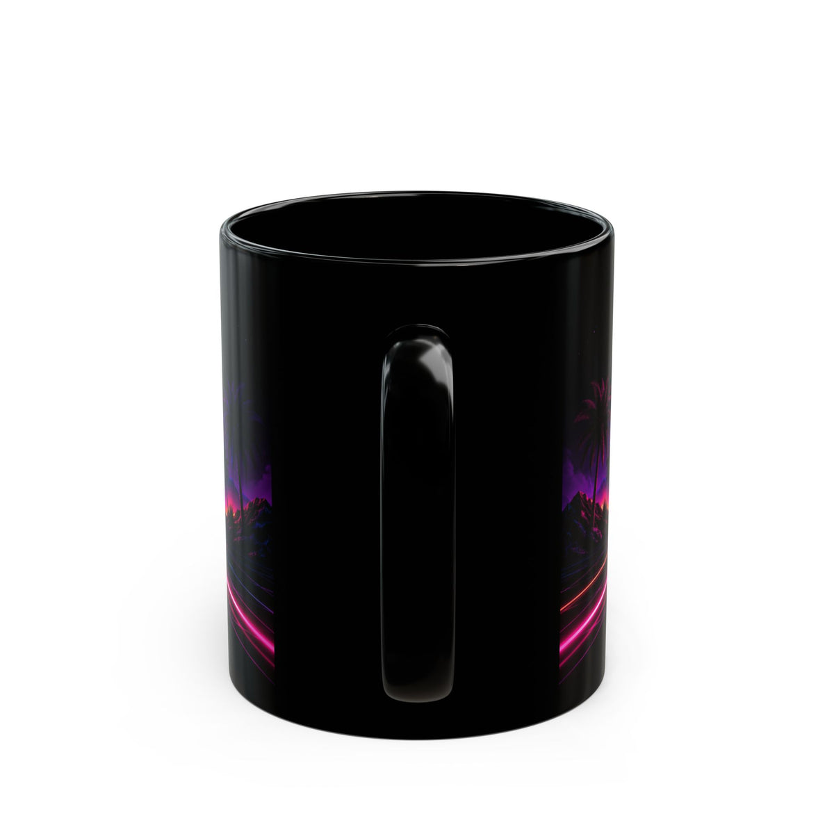 Retro 80s Neon Tasse – Synthwave Sunset