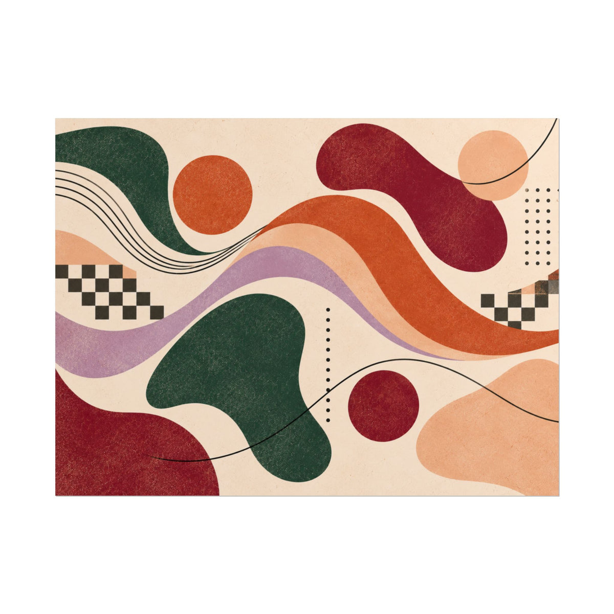 80s Abstract Wall Art Poster – Earth Tones