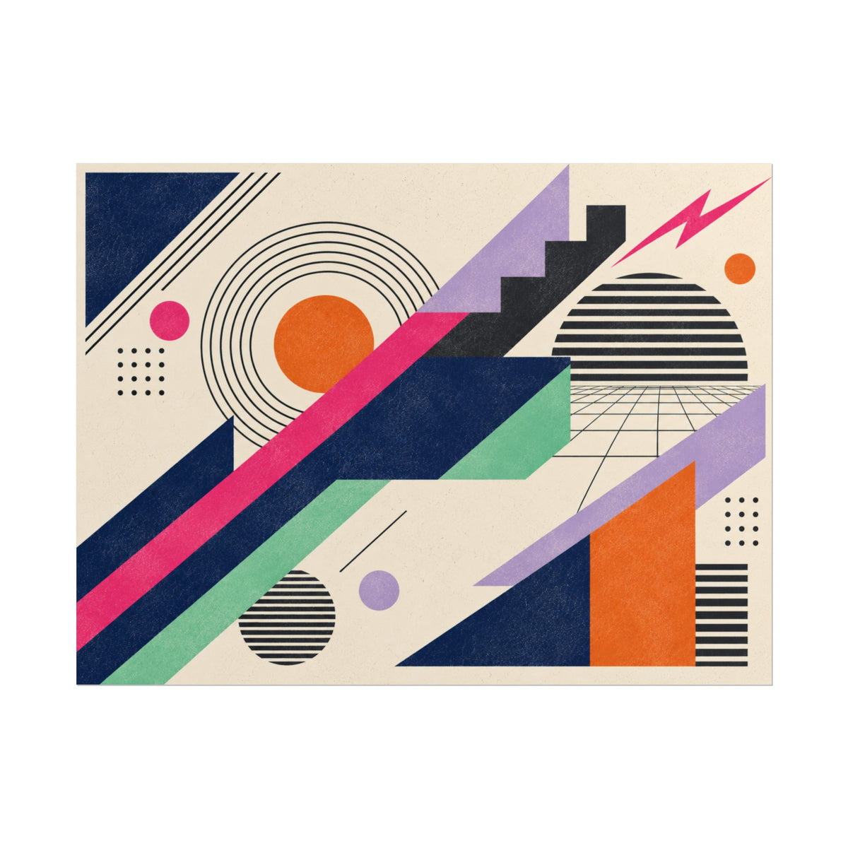 80s Abstract Wall Art Poster – Bold Retro