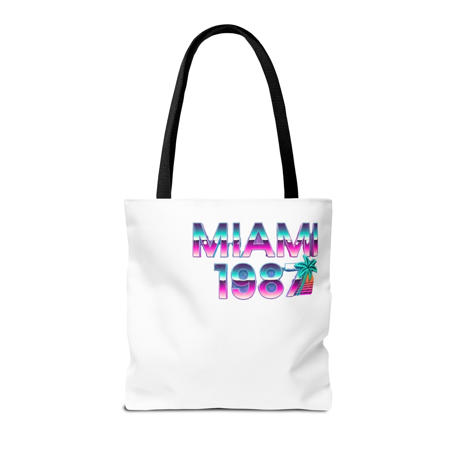 Miami 1987 Retro Neon Tote Bag