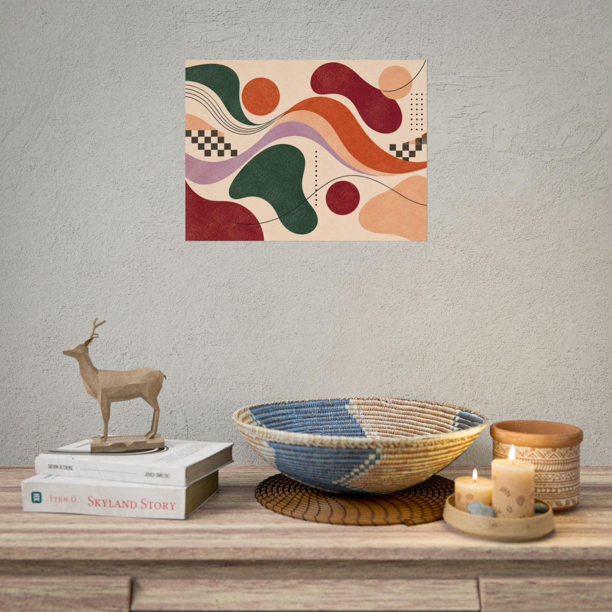 80s Abstract Wall Art Poster – Earth Tones