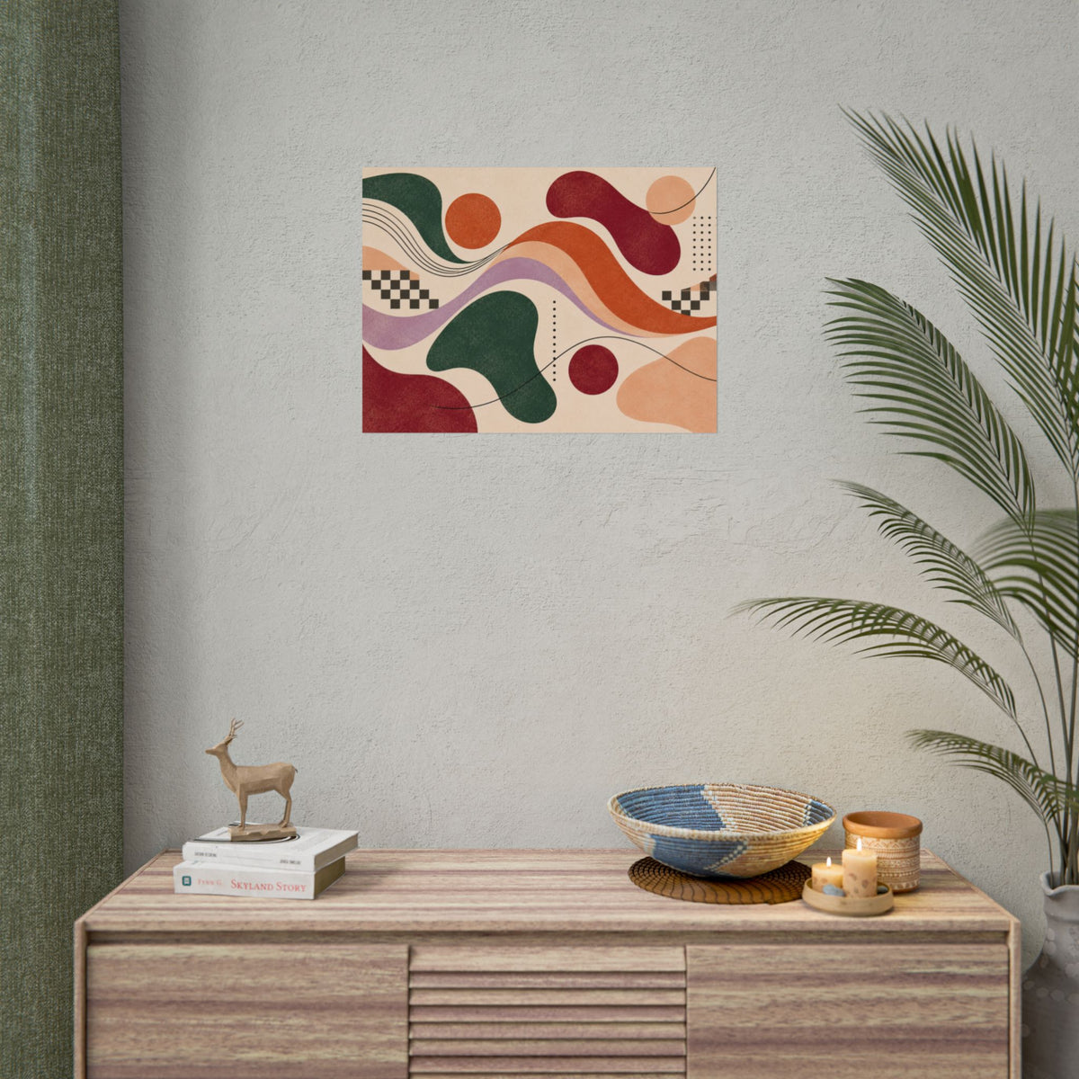 80s Abstract Wall Art Poster – Earth Tones