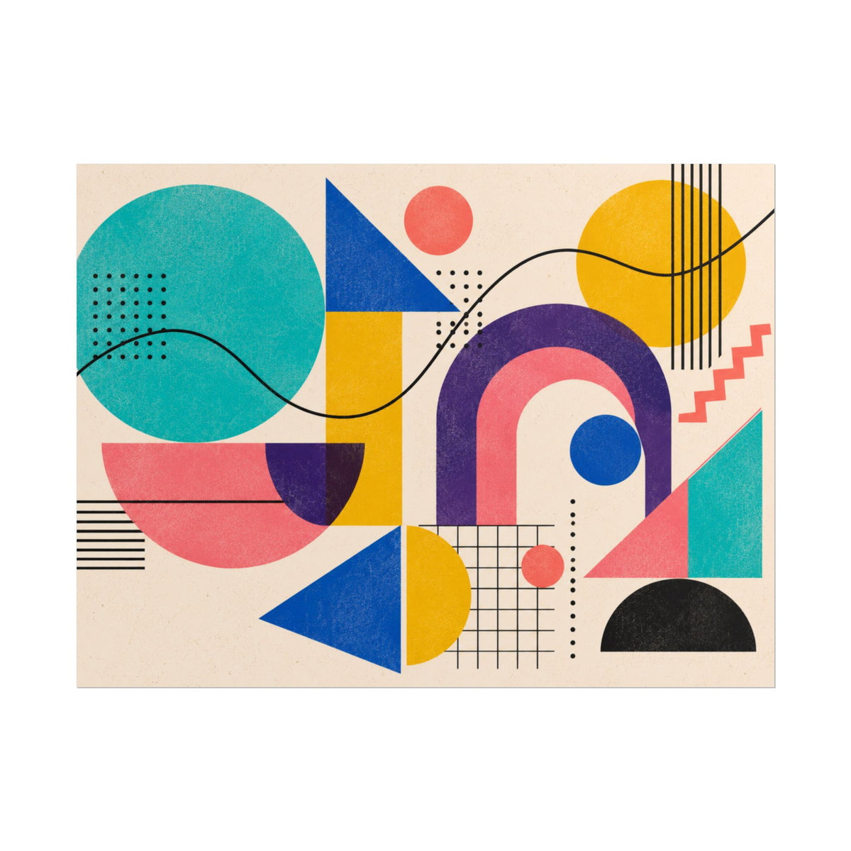 80s Abstract Wall Art Poster – Color Pop