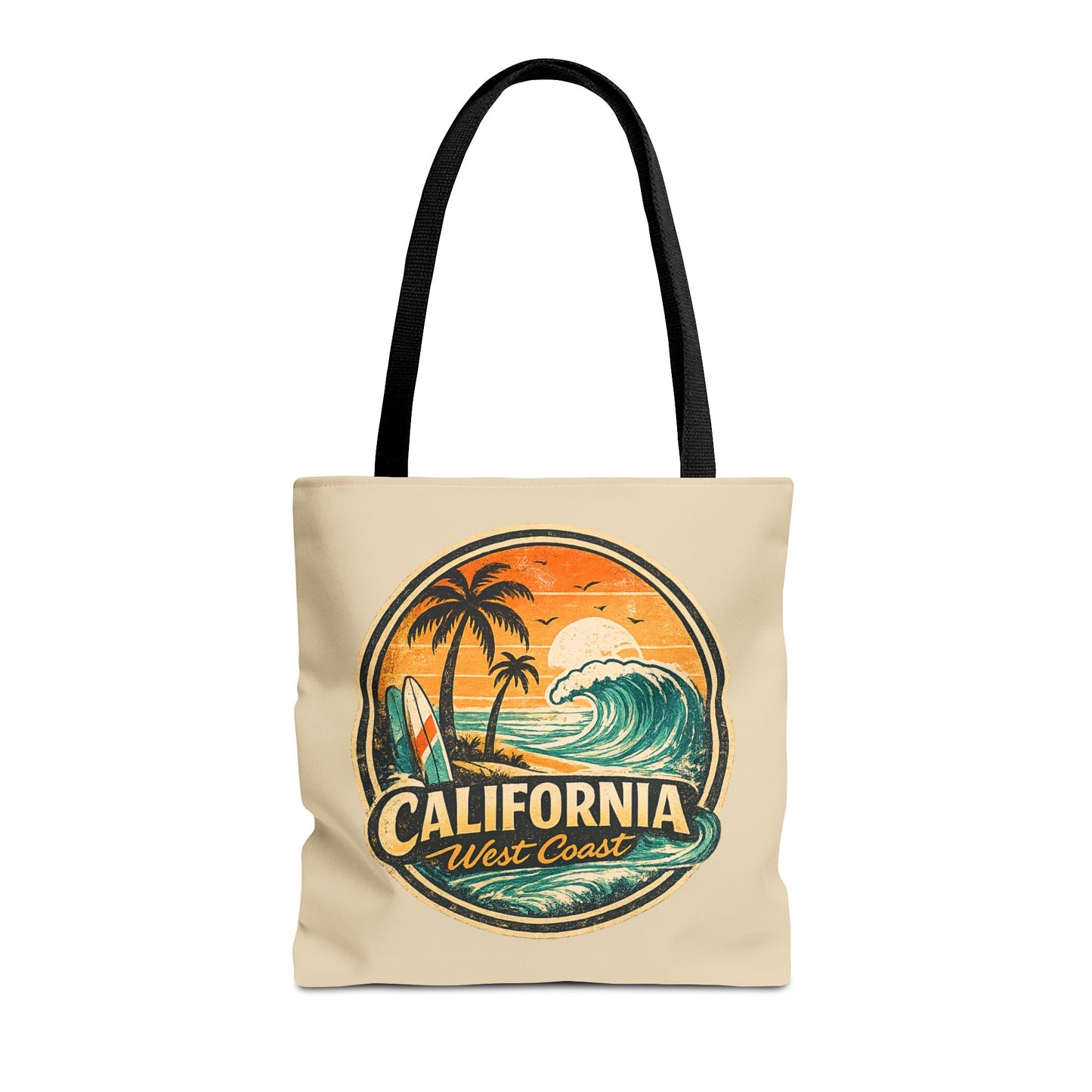 California West Coast Vintage Beach Tote Bag
