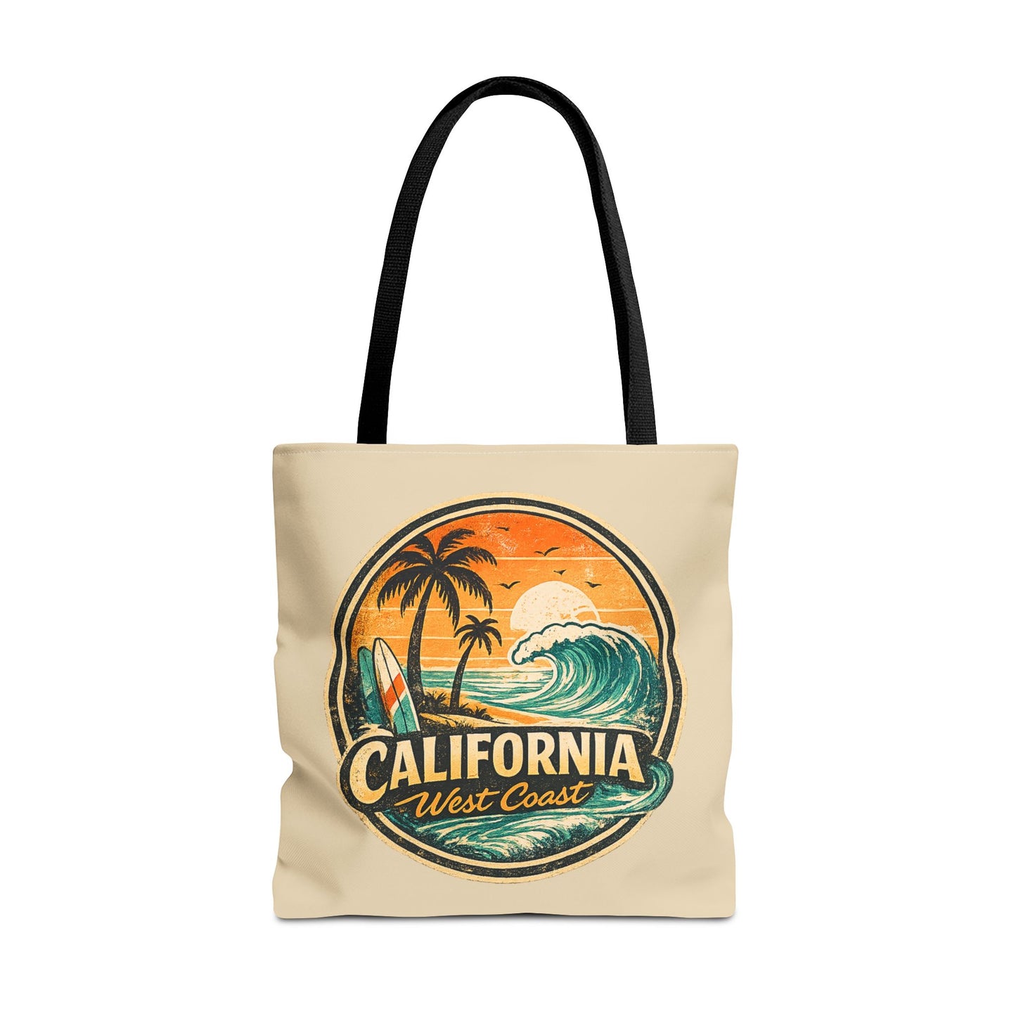 California West Coast Vintage Beach Tote Bag