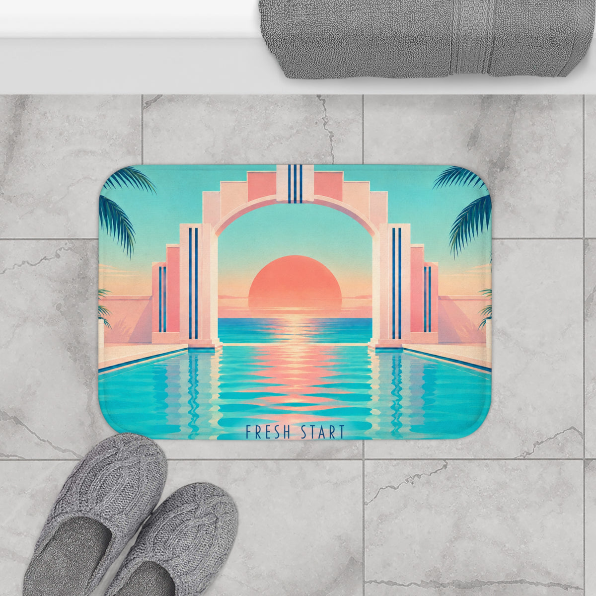 Fresh Start 80s Miami Bath Mat