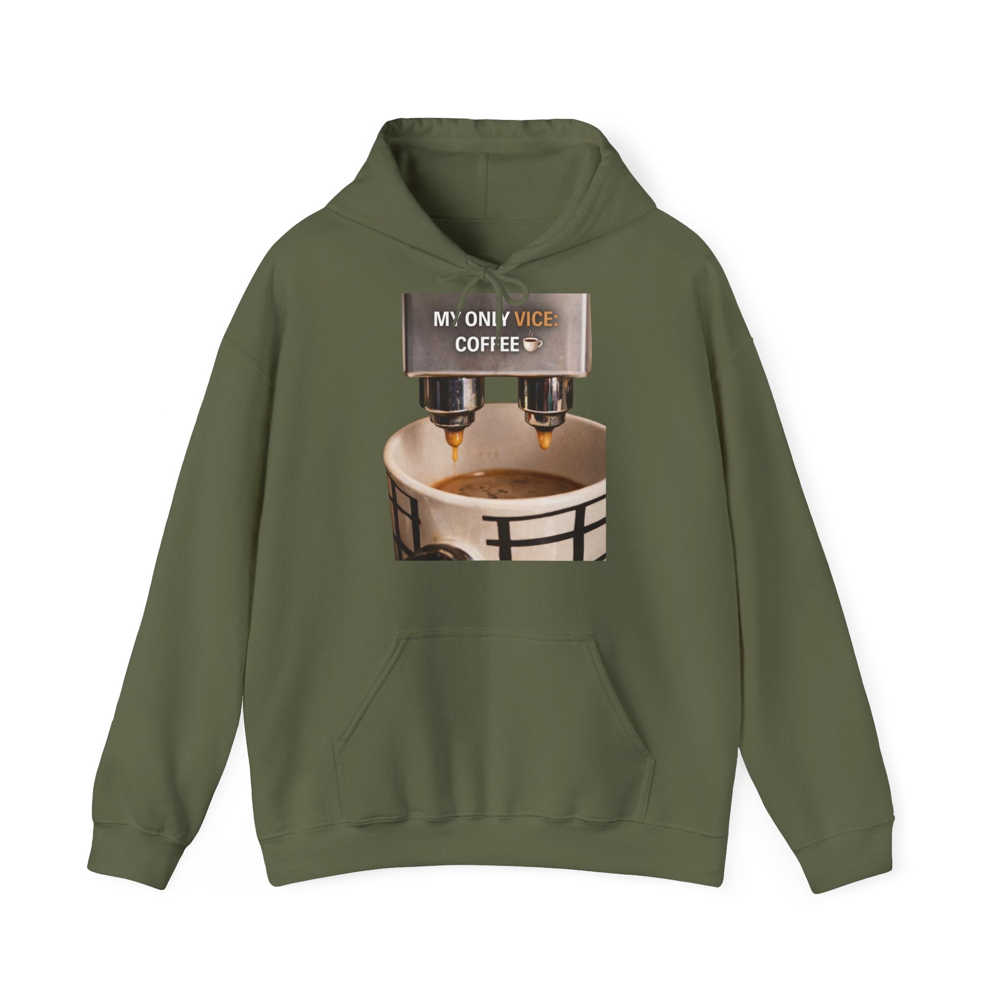 My Only Vice Coffee Hoodie – Funny Coffee Lover Hooded Sweatshirt | Sober Lifestyle | Gildan 18500