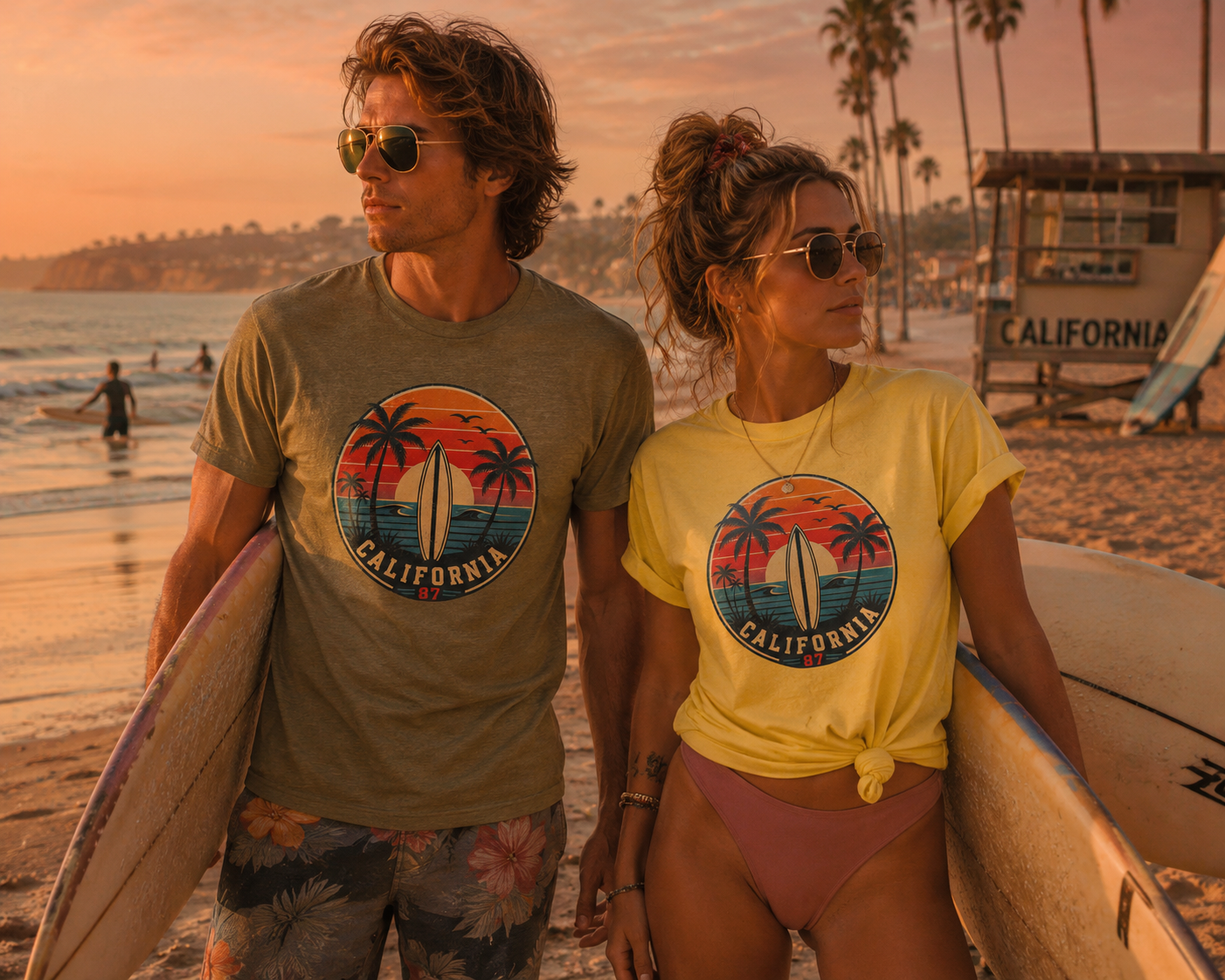 California 87 Surf Vibes Retro T-Shirt