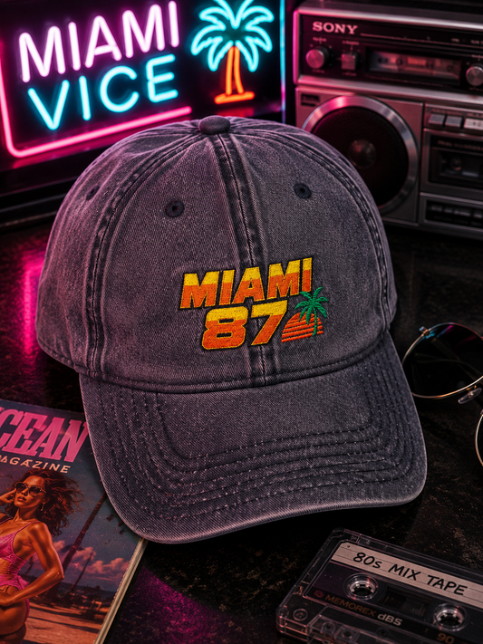 Miami 87 Vintage Embroidered Cap