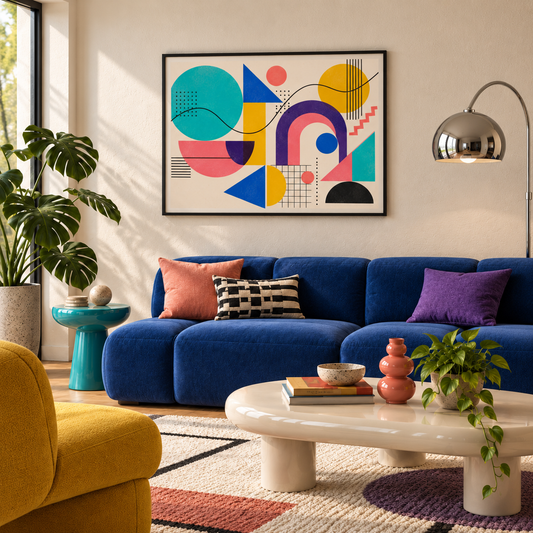 80s Abstract Wall Art Poster – Color Pop