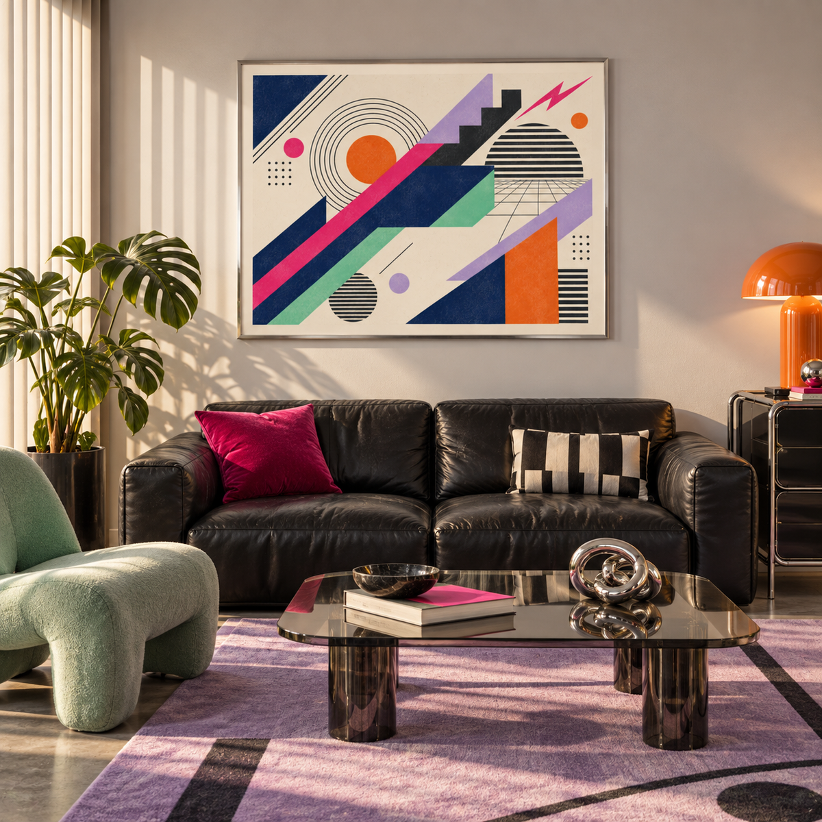 80s Abstract Wall Art Poster – Bold Retro