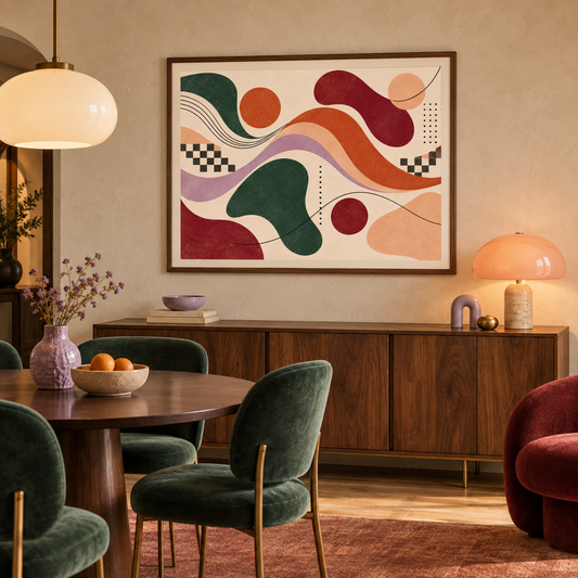 80s Abstract Wall Art Poster – Earth Tones