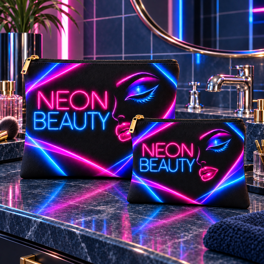 Neon Beauty Makeup Bag – 80s Cosmetic Pouch