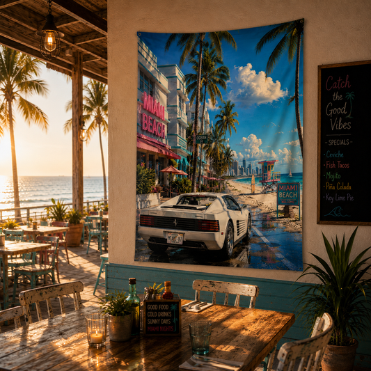 Miami Beach Paradise Wall Tapestry