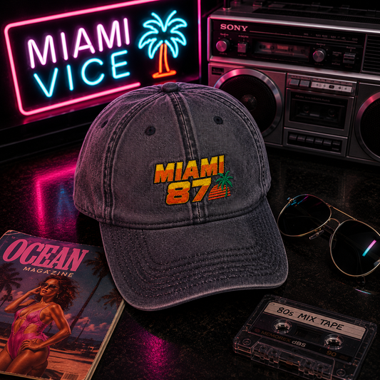 Miami 87 Vintage Embroidered Cap