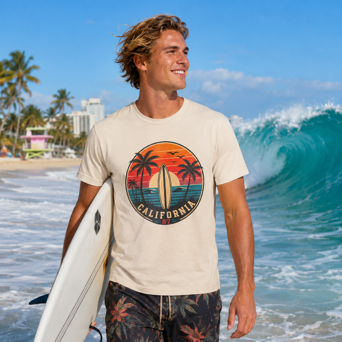 California 87 Surf Vibes Retro T-Shirt