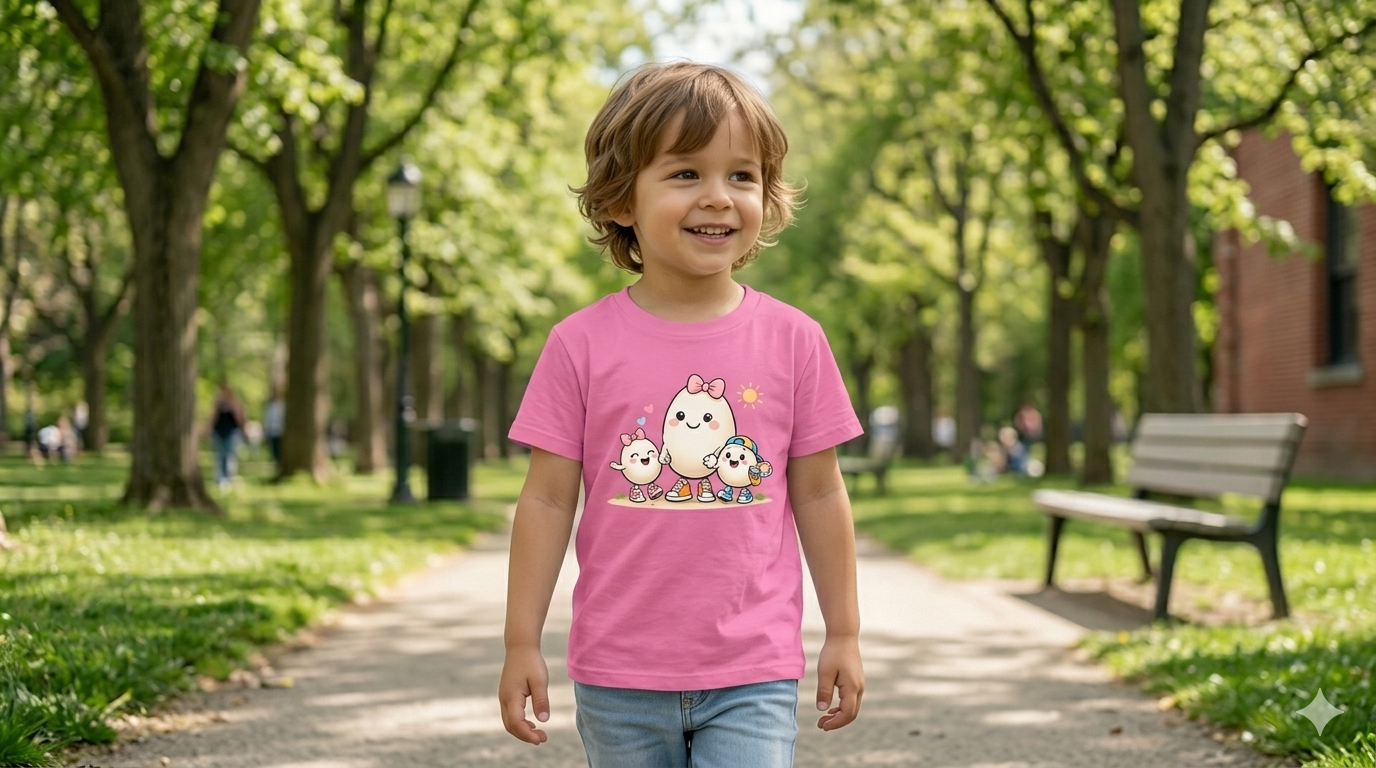Easter Egg Family Kids T-Shirt – Cute Happy Eggs Shirt for Boys & Girls – Funny Spring Children Tee