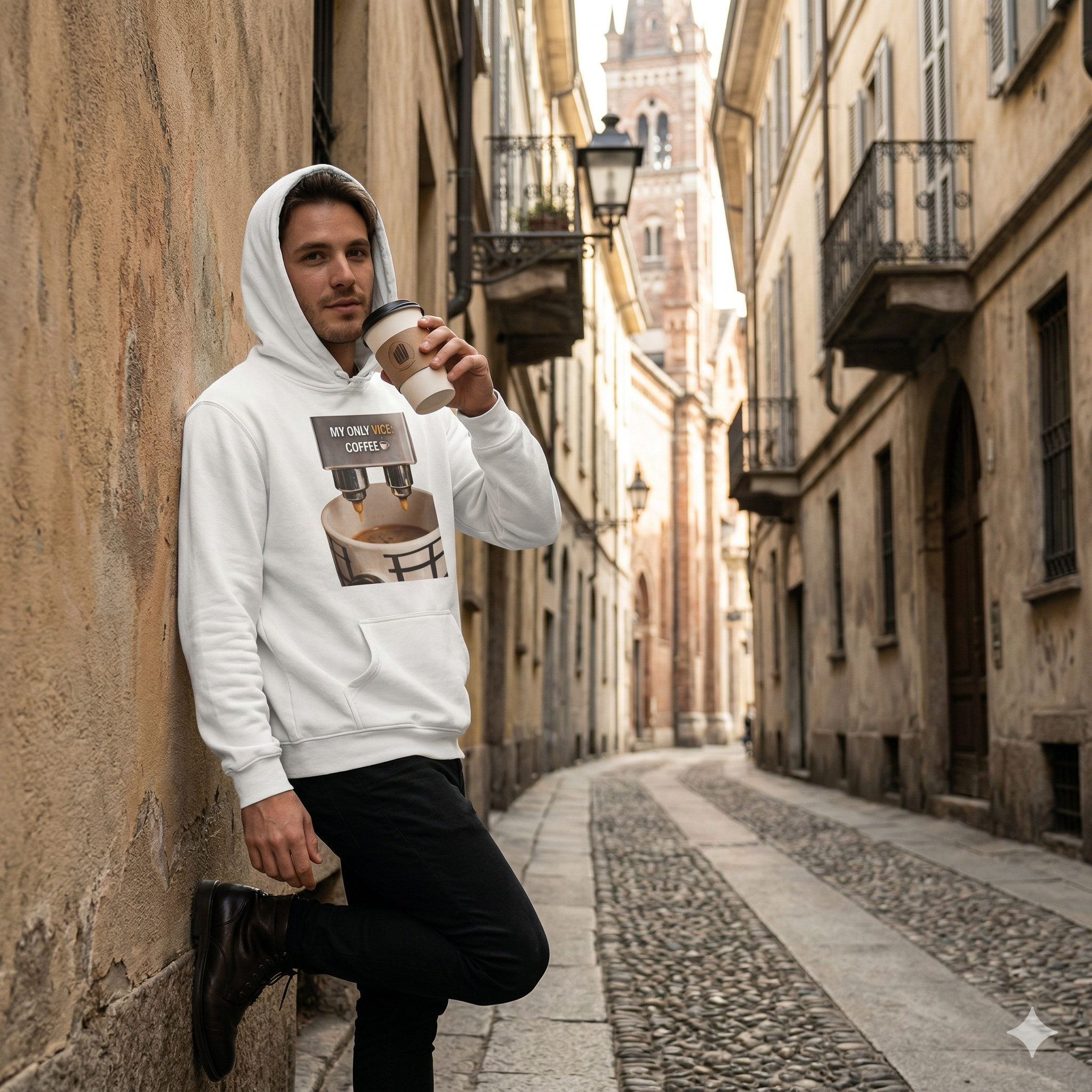 My Only Vice Coffee Hoodie – Funny Coffee Lover Hooded Sweatshirt | Sober Lifestyle | Gildan 18500